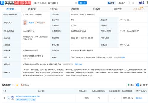 奥比中光在杭州成立科技公司，拓展AI与软件技术服务新蓝图